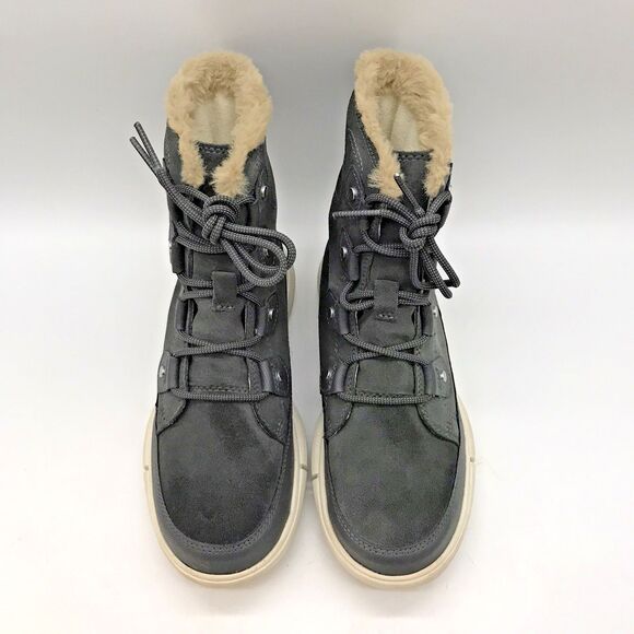 Sorel Explorer II Joan Waterproof Boots Womens 6.5 Grill/Fawn Gray Suede Lace Up - Picture 5 of 12